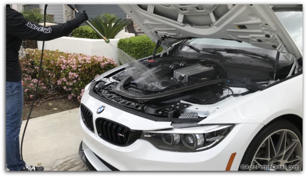How to pressure wash car engine