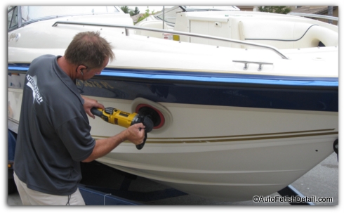polishing boat with rotary boat buffer