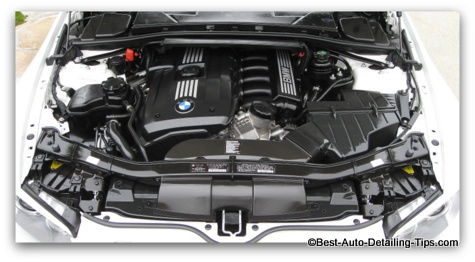 BMW 328i car engine detail